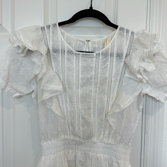 LoveShackFancy Natasha Heritage Mini Dress White Lace Detail Dress Size P (00) - Picture 3 of 8